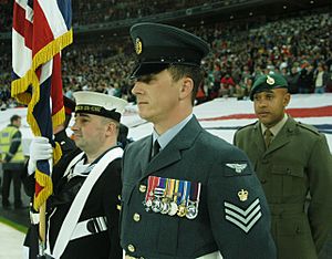 British Armed Forces personnel on parade crop