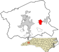 Buncombe County North Carolina incorporated and unincorporated areas Swannanoa highlighted