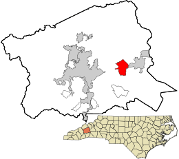 Location in Buncombe County and the state of North Carolina