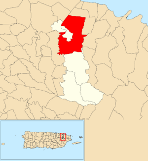 Location of Canóvanas within the municipality of Canóvanas shown in red