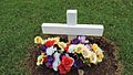Colleen McCullough Robinson headstone (closeup), Norfolk Island Cemetery, 2015