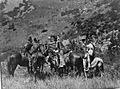 Crow men trading on horseback- Edward S. Curtis