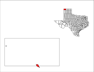 Location within Dallam County and Texas