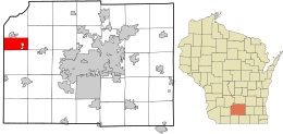 Dane County Wisconsin incorporated and unincorporated areas Black Earth (town) highlighted