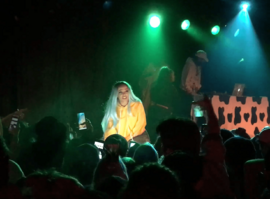 Doja Cat performing in October 2018 after the success of "Mooo!"