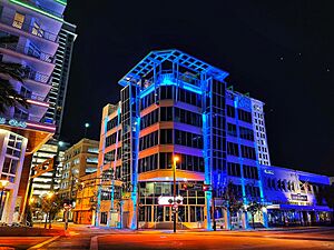 Downtown Fort Lauderdale, Florida. USA - near Riverwalk at Night