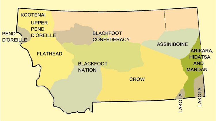 Early Indian territories in Montana by treaty