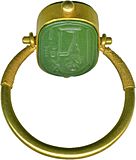 Egyptian - Finger Ring with a Representation of Ptah - Walters 42387 - Side A