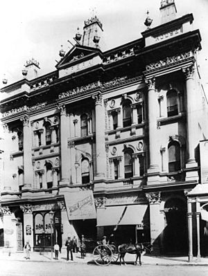 Facade of Her Majestys Theatre Brisbane circa 1898