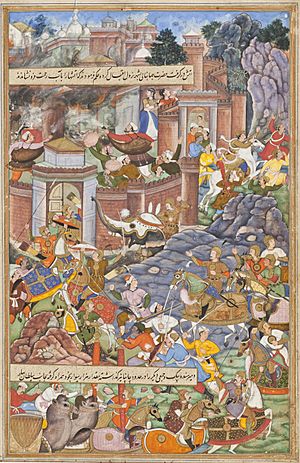 Flight of Sultan Bahadur During Humayun's Campaign in Gujarat 1535