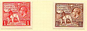 GB British Empire Exhibition Postage Stamps