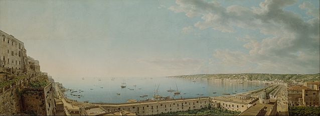 Giovanni Battista Lusieri (Italian - A View of the Bay of Naples, Looking Southwest from the Pizzofalcone Toward Capo di Posilippo - Google Art Project