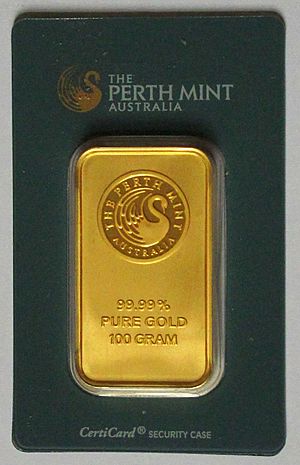Gold Ingot 100g Perth Mint