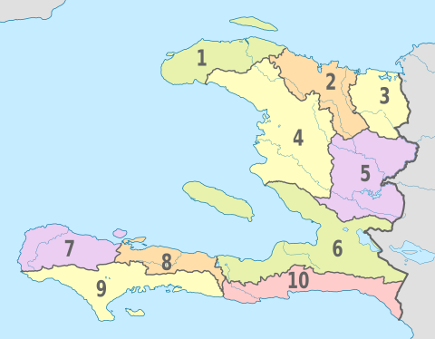 Haiti, administrative divisions - Nmbrs - colored