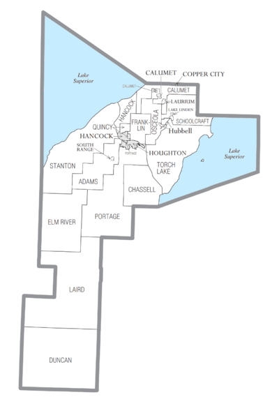 Houghton County, MI census map