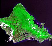 Island of Oahu - Landsat mosaic