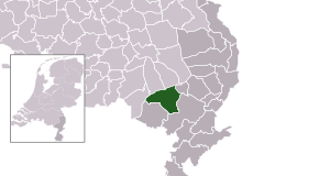 Highlighted position of Nederweert in a municipal map of Limburg