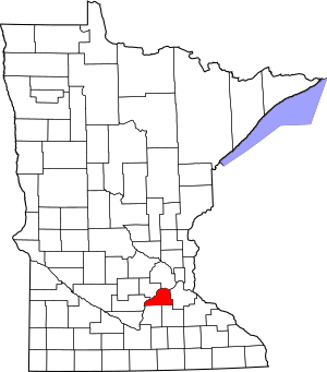Map of Minnesota highlighting Scott County