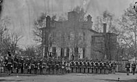 Marine battalion in front of Commandant's House at the Marine barracks (cropped)