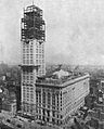 Met Life Tower building under construction 1908
