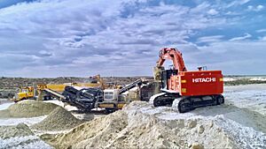 Mining gypsum at Kevin (Lake MacDonnell), Eyre Peninsula SA