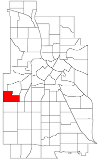 Location of Cedar-Isles-Dean within the U.S. city of Minneapolis