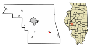 Location of Franklin in Morgan County, Illinois.