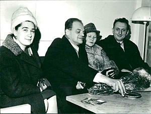 Nicolay Basov and Aleksandr Prokhorov with wives 1964