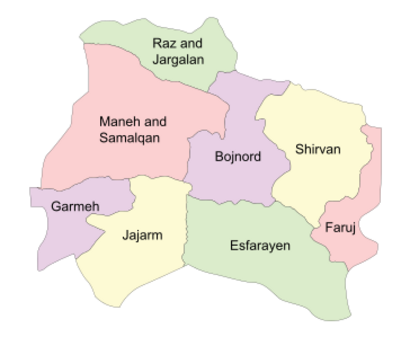 Counties of North Khorasan Province