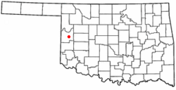 Location of Strong City, Oklahoma