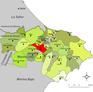 Orba-Mapa de la Marina Alta