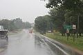 Oxford Wisconsin Sign in heavy rain WIS82