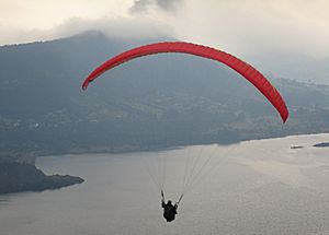 Paragliding over Represa San Rafael