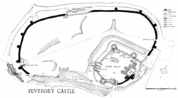 Pevensey Castle plan