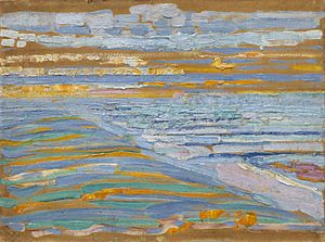 Piet Mondrian, 1909, View from the Dunes with Beach and Piers, Domburg, MoMA
