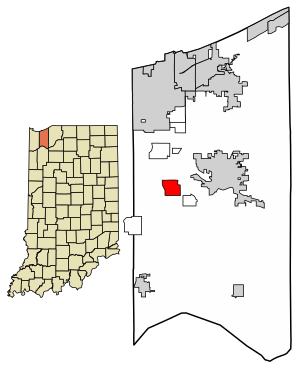 Location of Shorewood Forest in Porter County, Indiana.