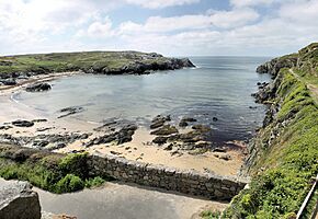 Porth Dafarch in May 2021 with lockdown in place 01
