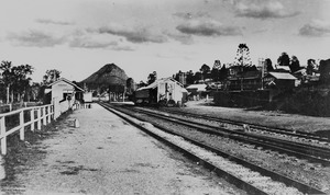 Railway Station at Cooran Queensland with Mount Cooran in the background, ca. 1926f
