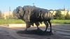 Buffalo statue at Frontier Texas!