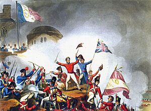 Sir Thomas Picton at the Siege of Badajoz, 6 April 1812, by J. J. Jenkins