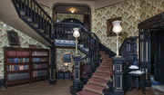 Staircase at The Ace of Clubs House in Texarkana, Texas, more formally known as the Draughon-Moore home. The house was built in 1885 in roughly the shape of the "club" figure on the ace of clubs card LCCN2014630232