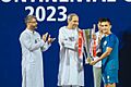 Sunil Chhetri receiving award from Naveen Patnaik in 2024