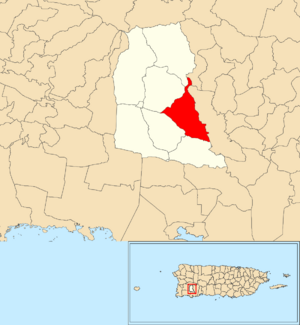 Location of Torre within the municipality of Sabana Grande shown in red