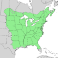 Ulmus americana range map 2