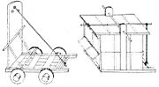 Wagon and cart for filling in moats wjzy