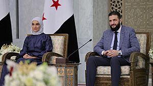Ahmed al-Sharaa and Latifa al-Droubi in March 2025