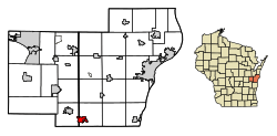 Location of Kiel in Calumet County, Wisconsin.
