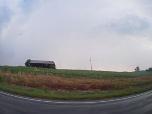 A view from a car passing through western Johnsburg, Indiana, in 2013.