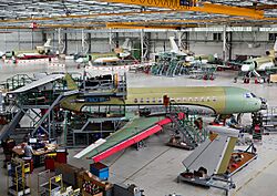 Dassault Falcon 7X assembly line at Merignac