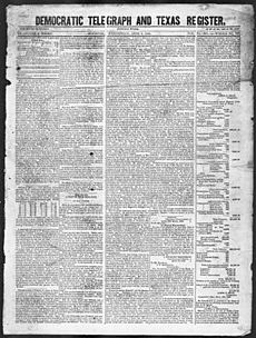 Democratic Telegraph and Texas Register 1846